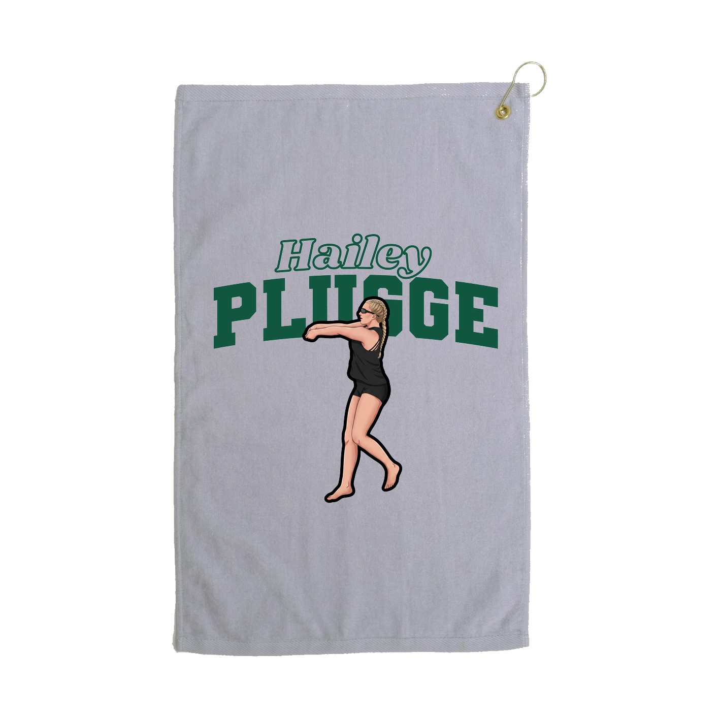 Golf Towel — Name Arch in Grey