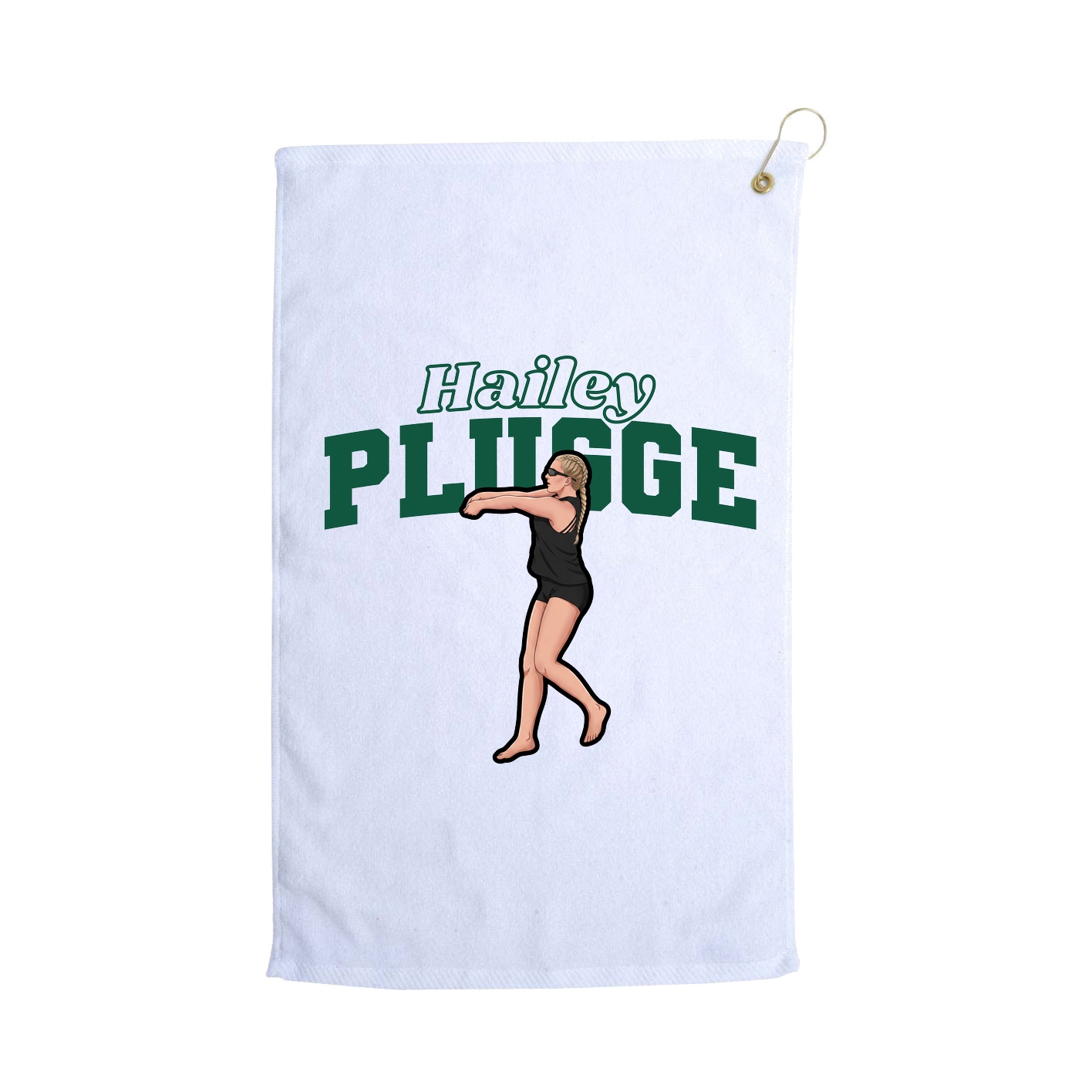 Golf Towel — Name Arch in White