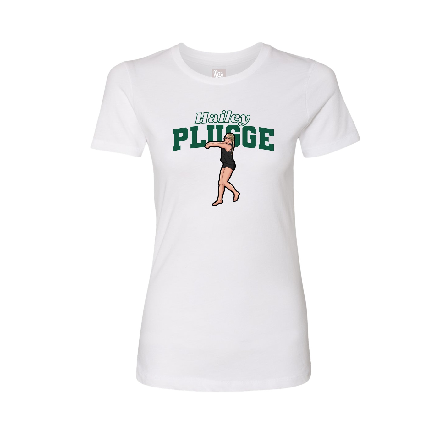 Fitted Women's Tee — Name Arch in White