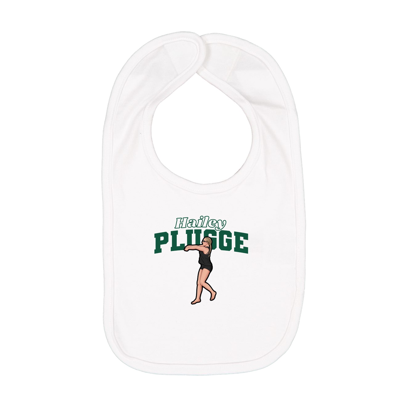 Infant Bib — Name Arch in White