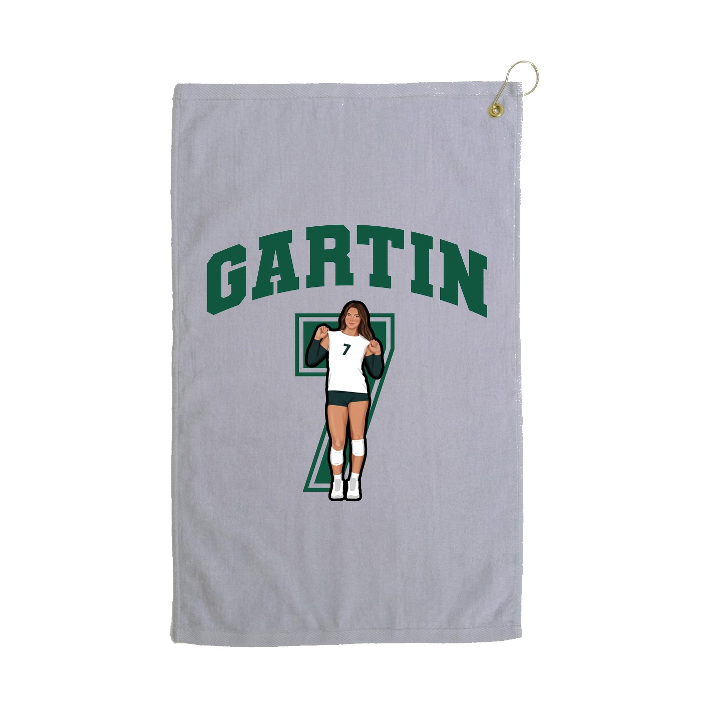 Golf Towel — Number in Grey