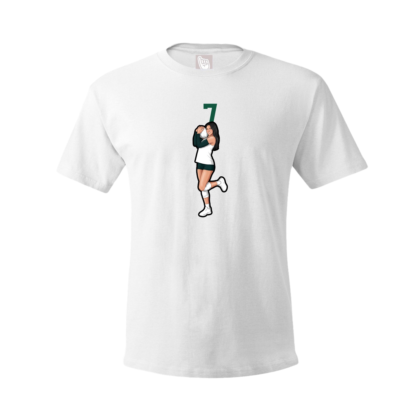 Youth Tee — Number Top in White