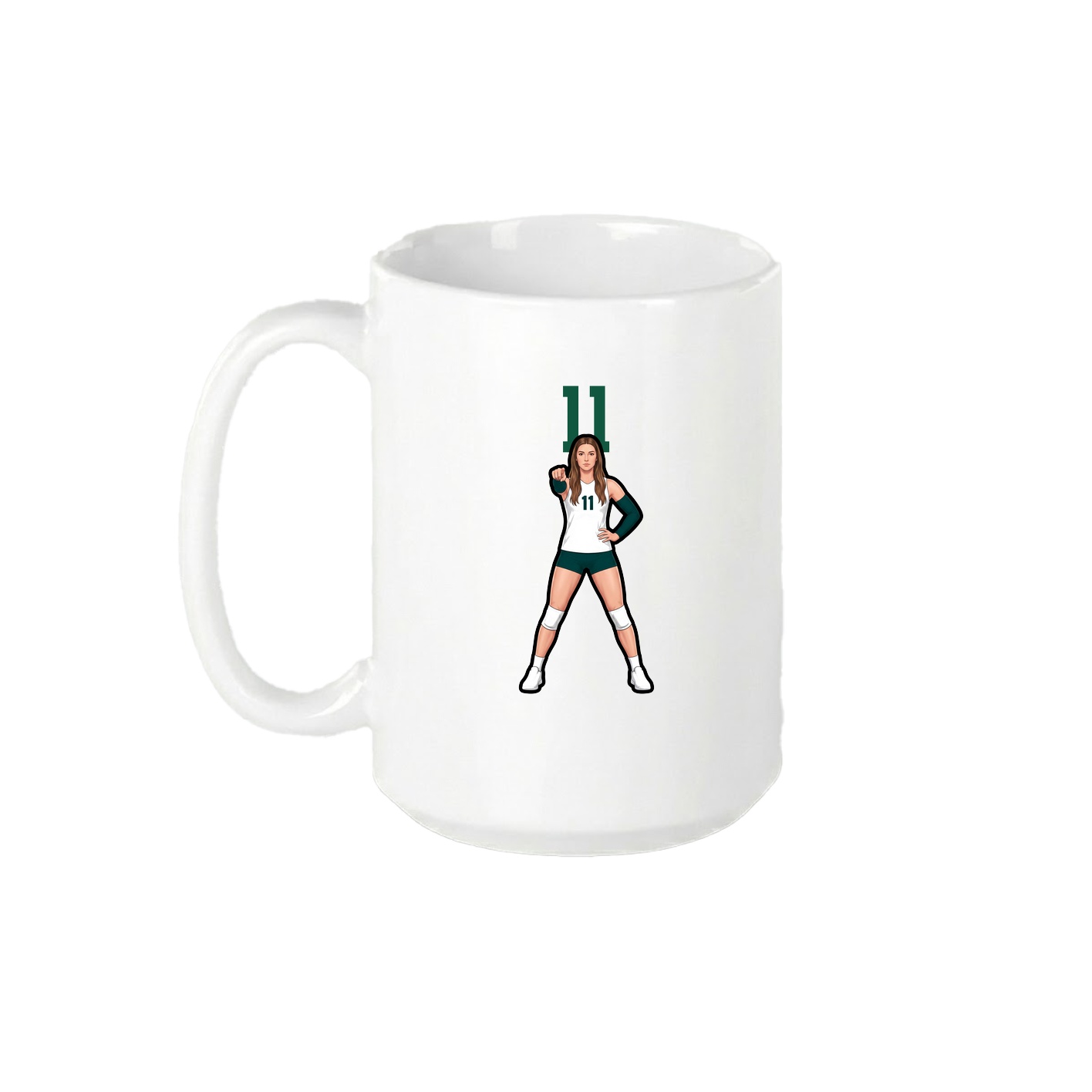 15oz Coffee Mug — Number Top in White