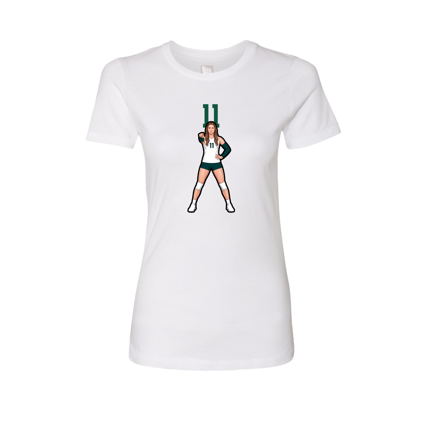 Fitted Women's Tee — Number Top in White