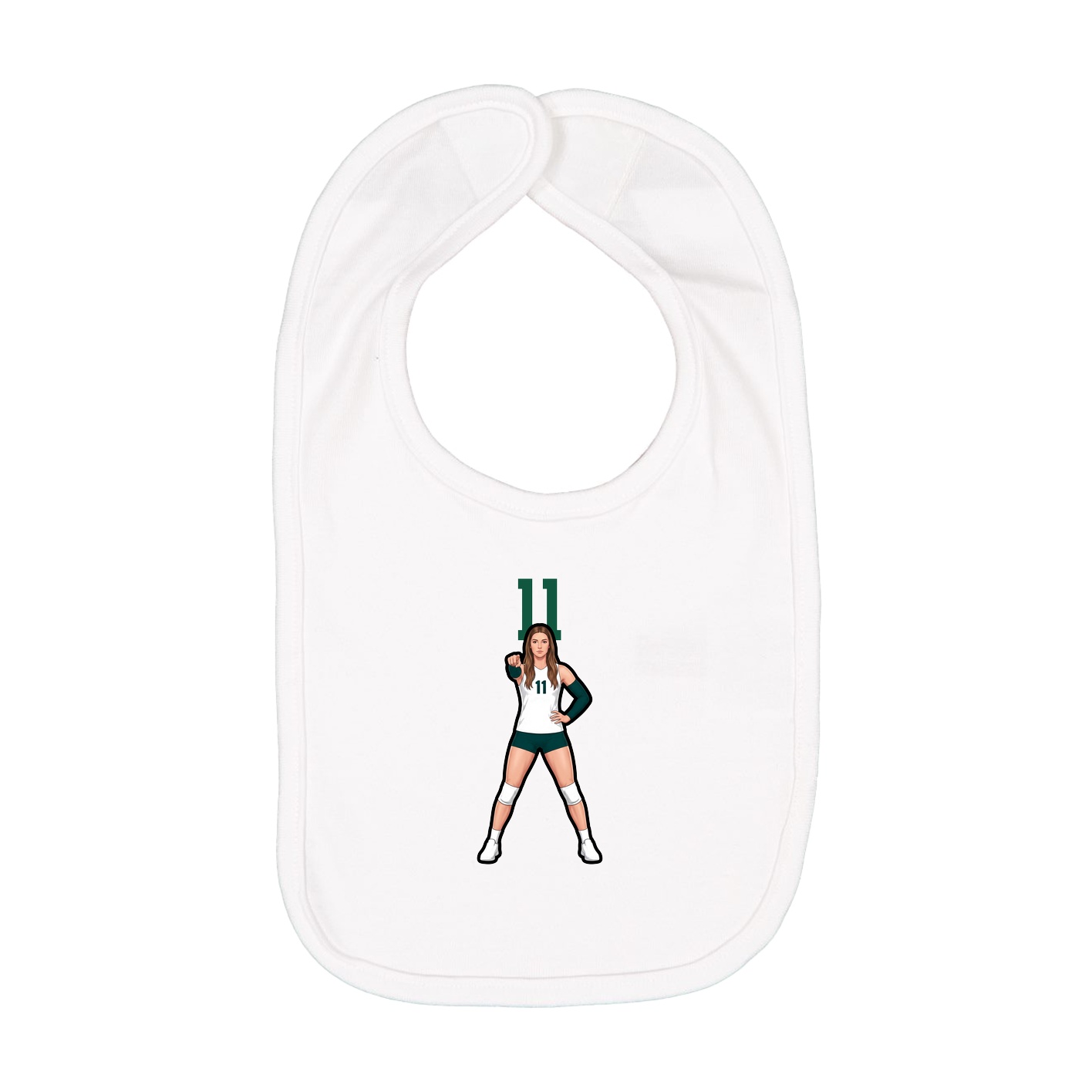 Infant Bib — Number Top in White