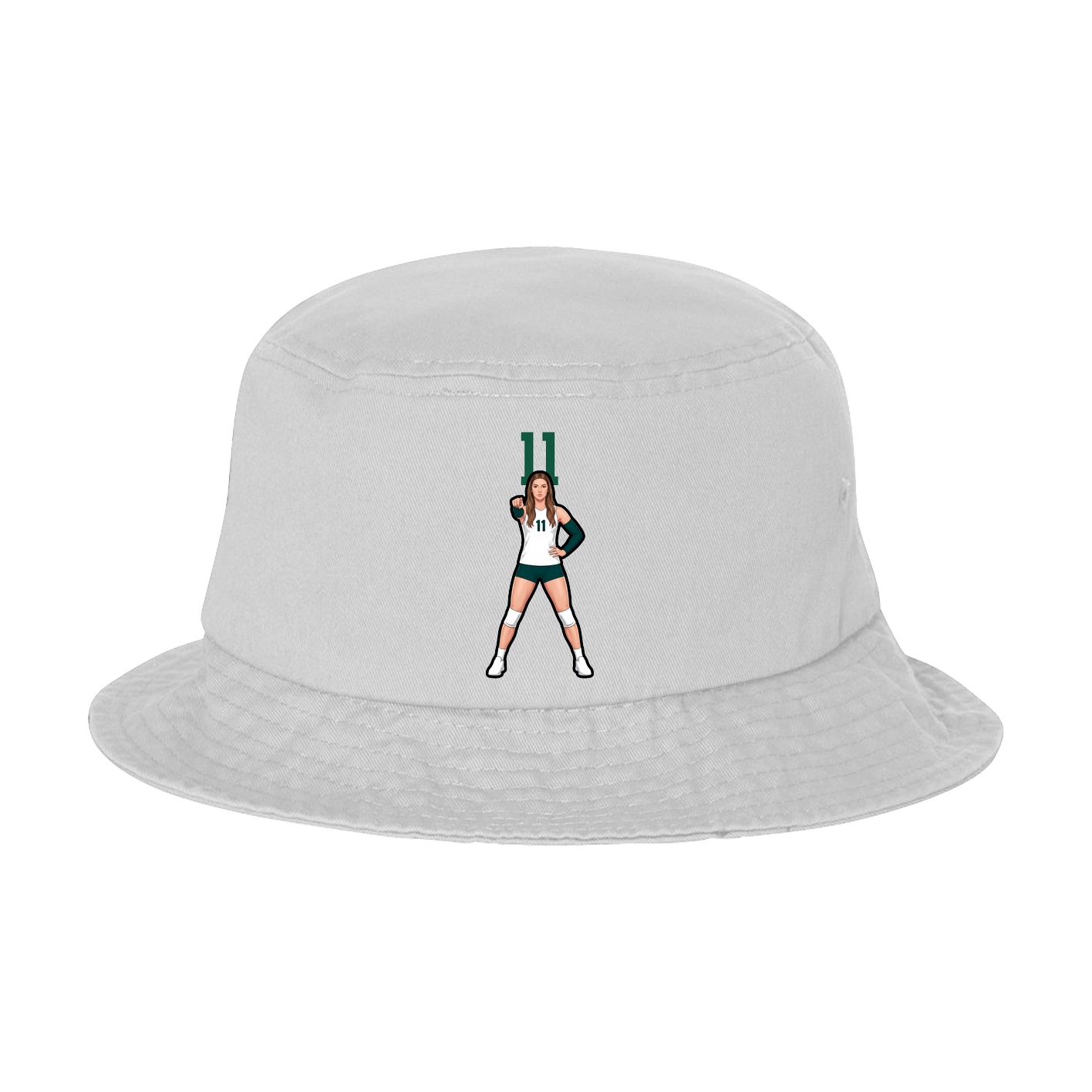 Bucket Cap — Number Top in White