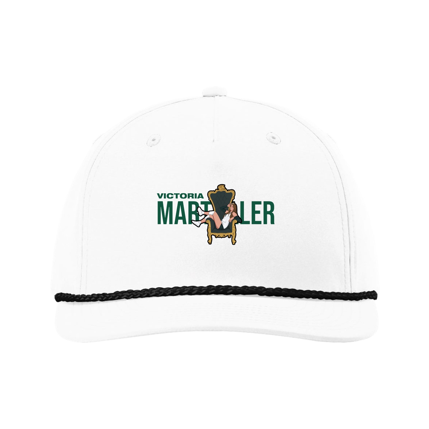 Five-Panel Classic Rope Cap — Player Name in White