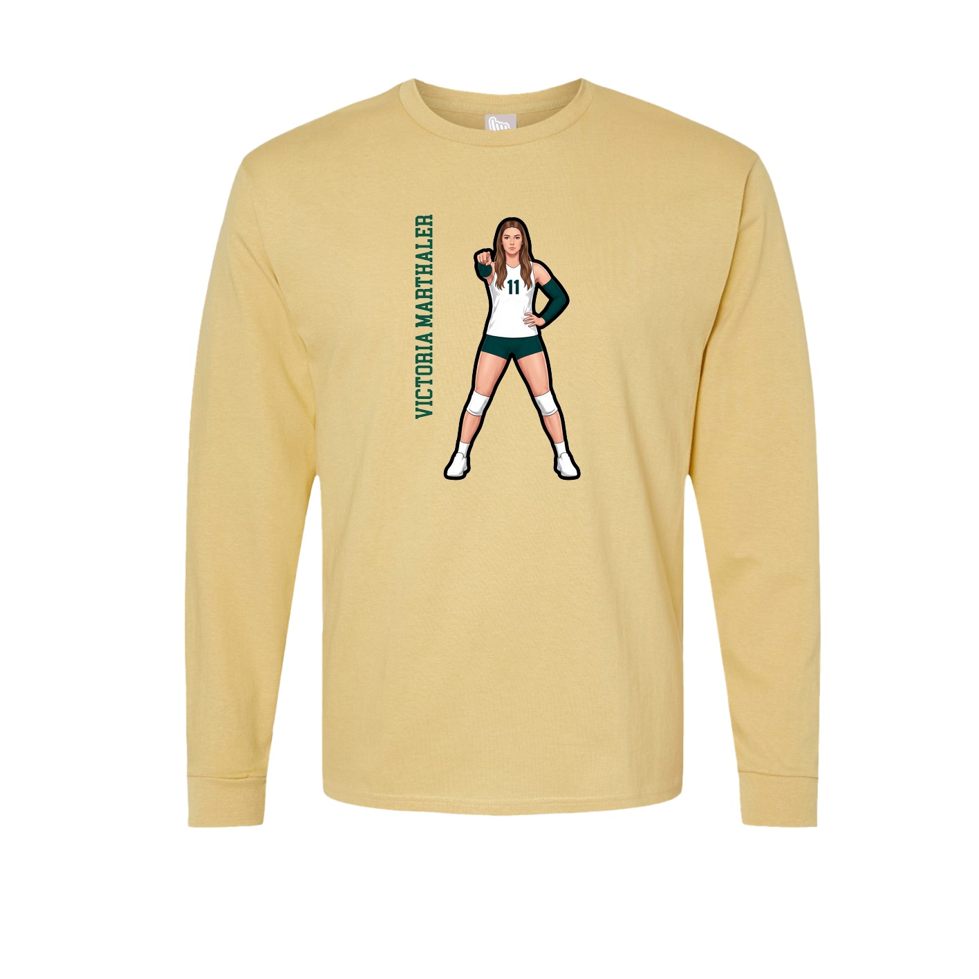 Long Sleeve Tee — Name Vertical in Vegas Gold