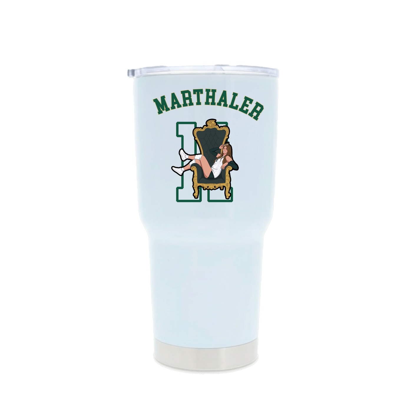 30oz Stainless Steel Tumbler — Shirsey Arch in White
