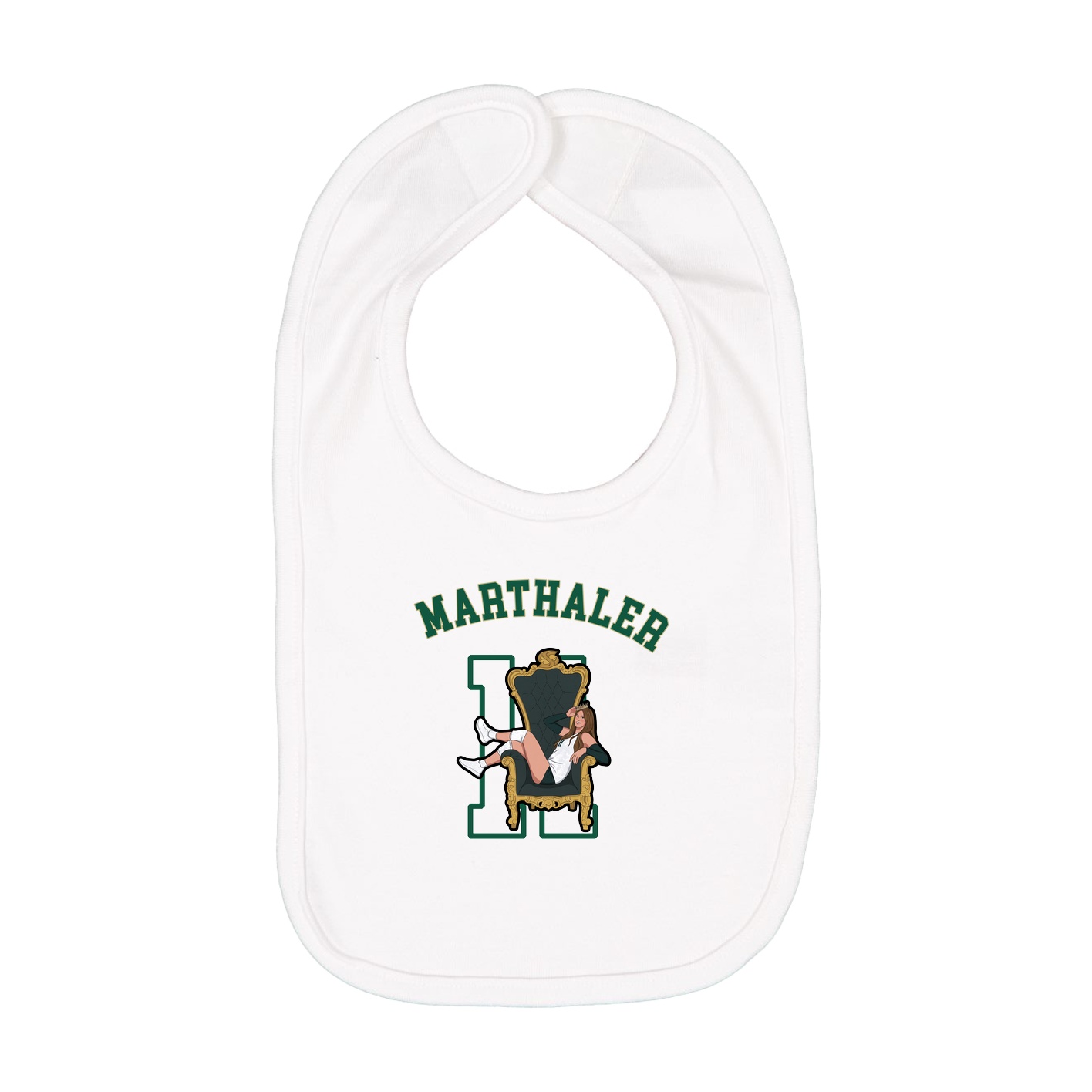 Infant Bib — Shirsey Arch in White