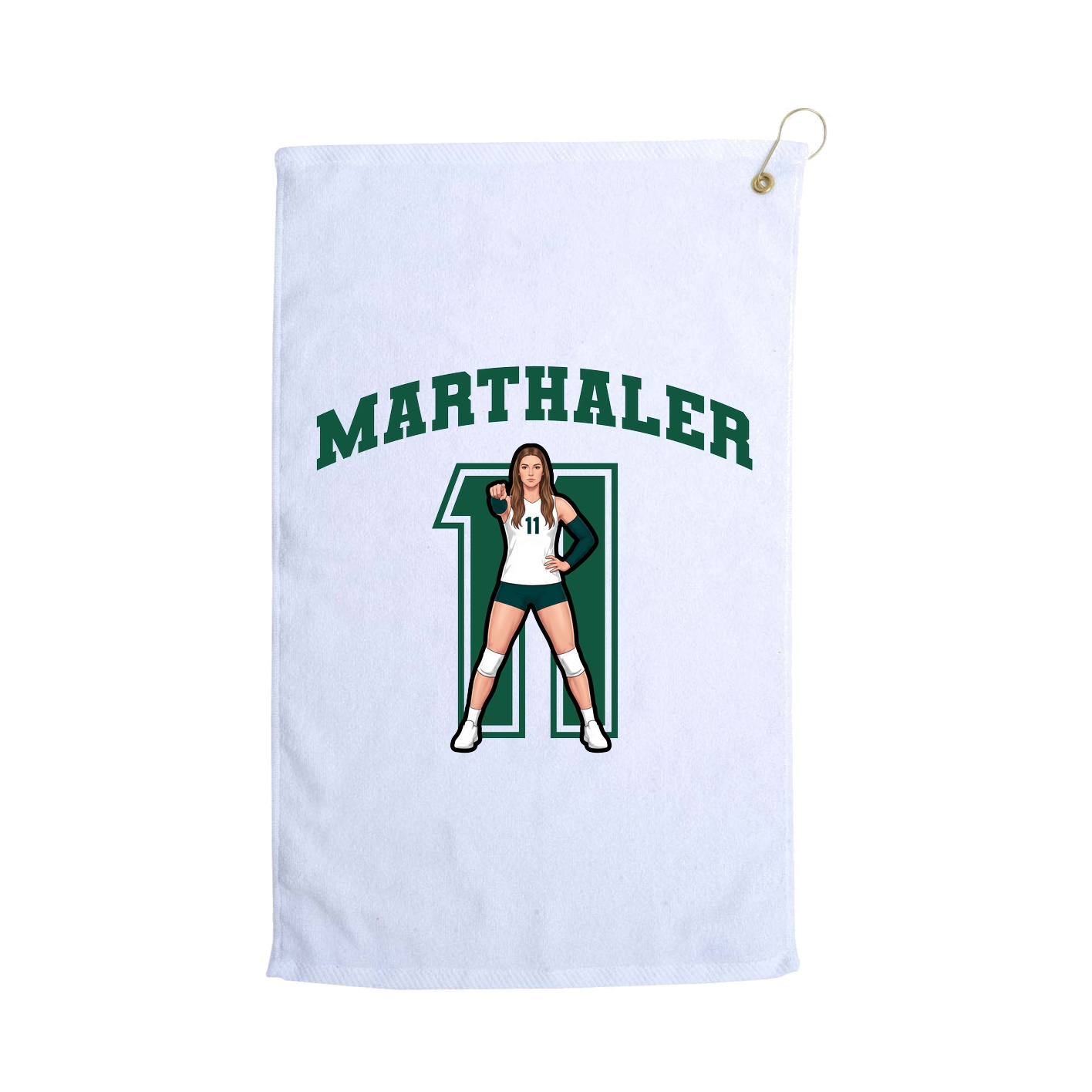 Golf Towel — Number in White