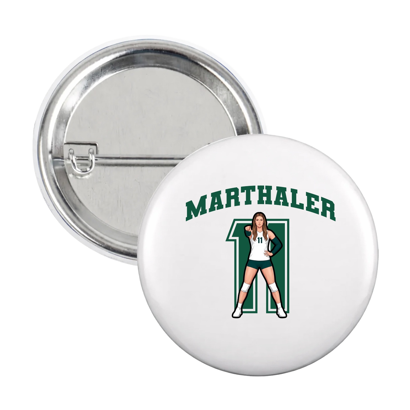 Game Day Button — Number in White