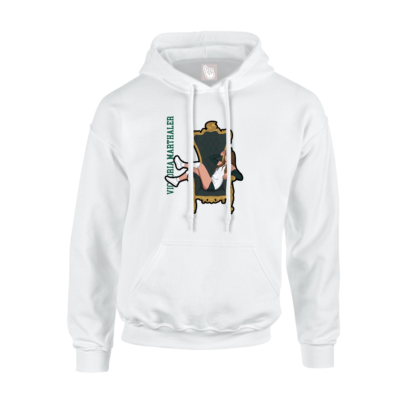 Hoodie — Name Vertical in White