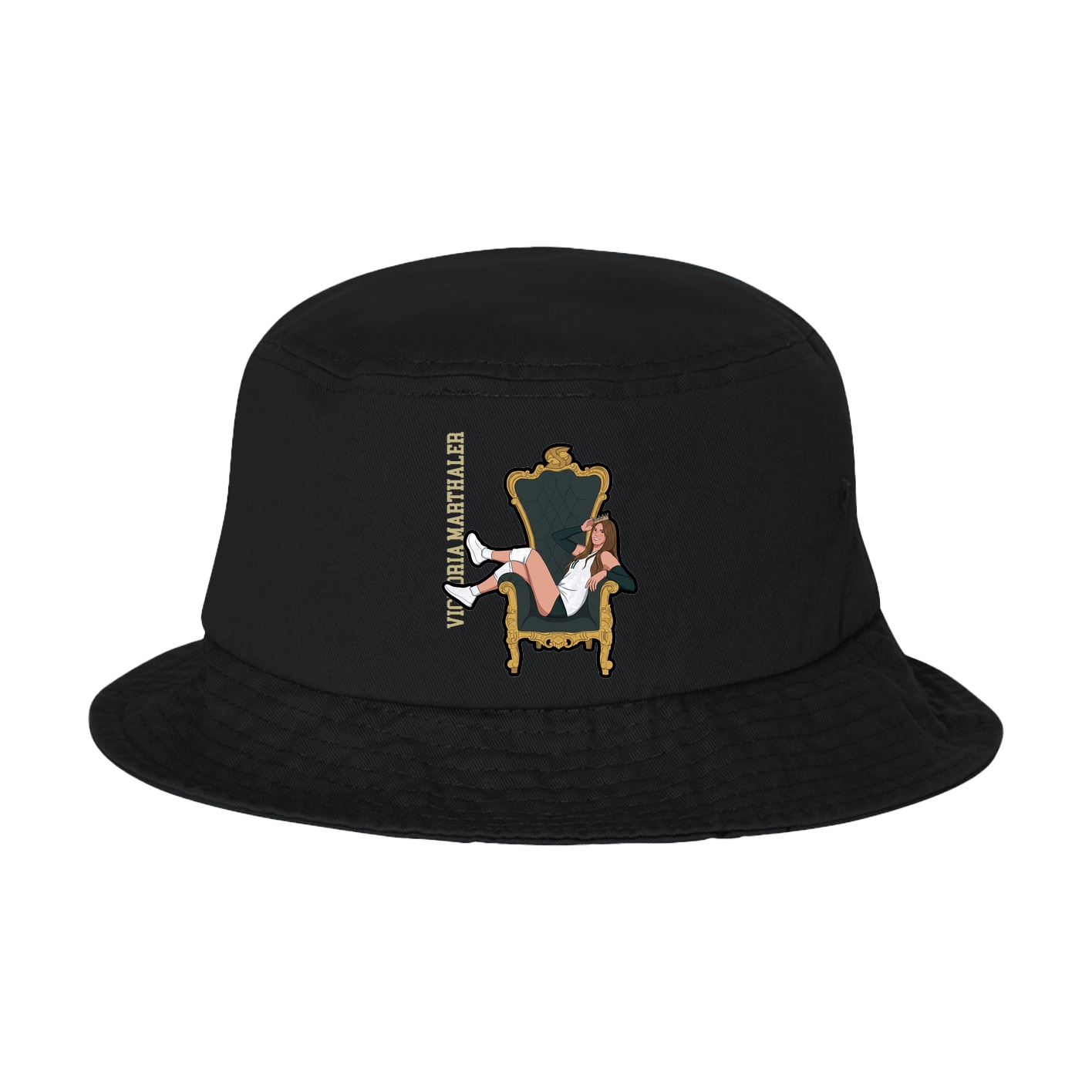 Bucket Cap — Name Vertical in Black