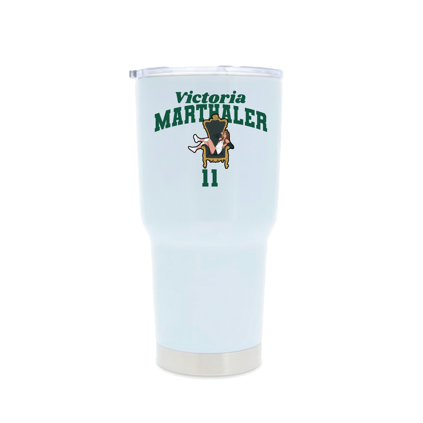 30oz Stainless Steel Tumbler — Signature Arch in White