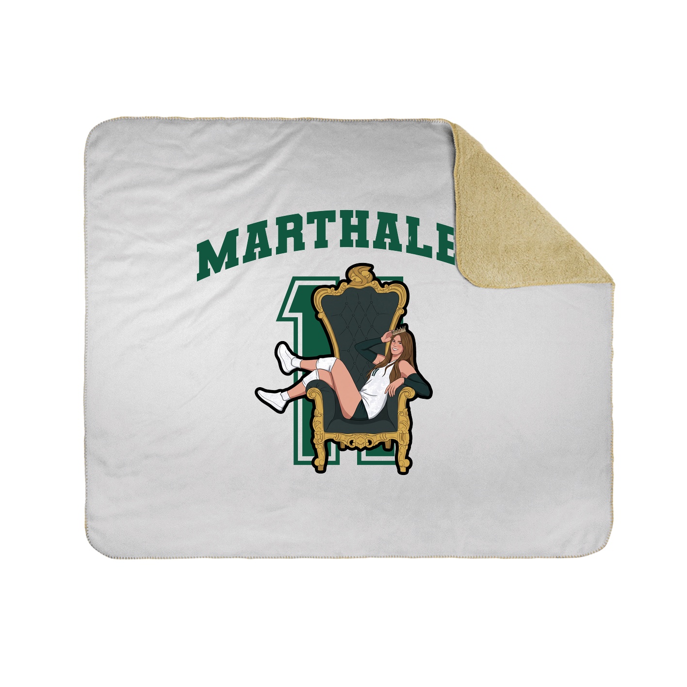 Throw Blanket — Number in White