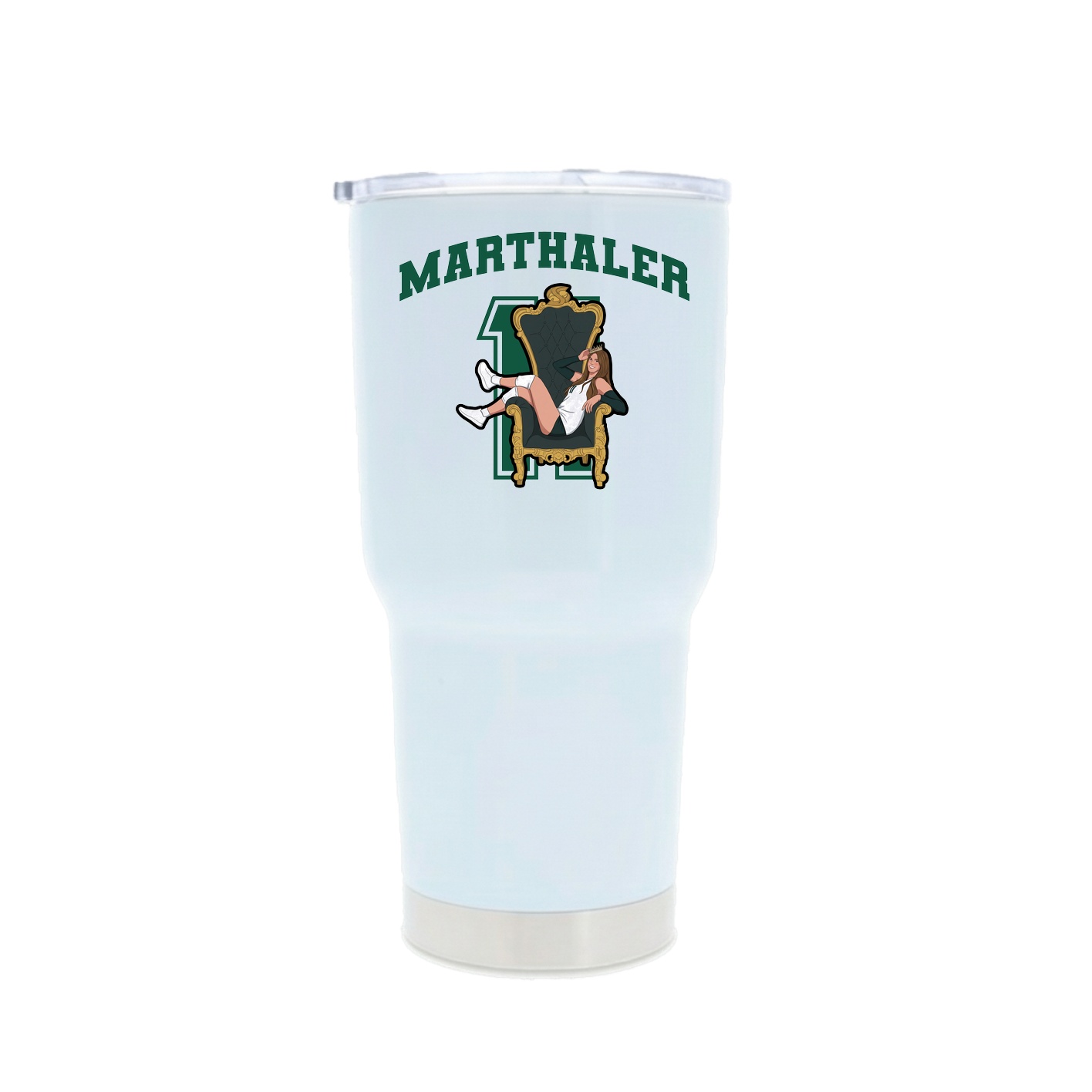30oz Stainless Steel Tumbler — Number in White