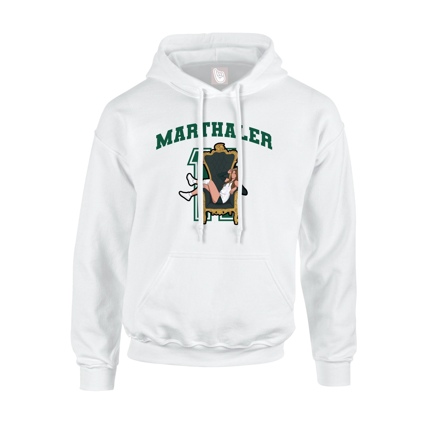 Youth Hoodie — Number in White