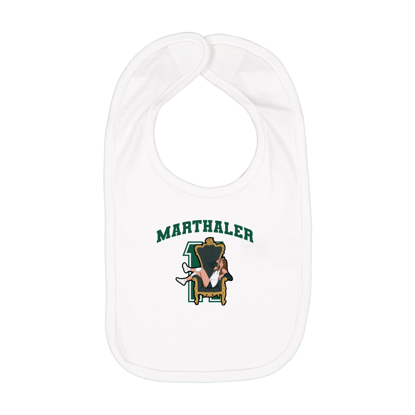 Infant Bib — Number in White