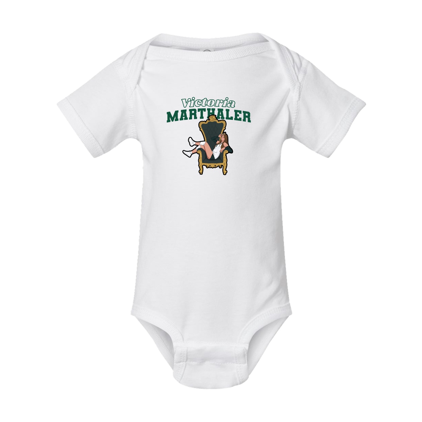 Baby Onesie — Name Arch in White