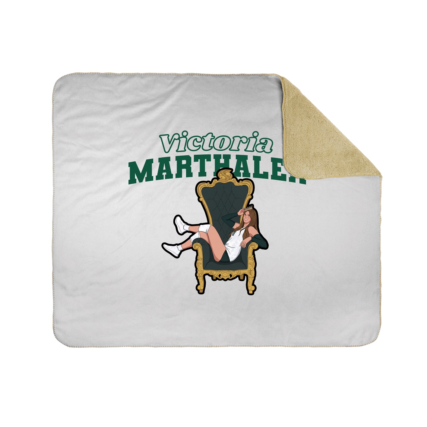 Throw Blanket — Name Arch in White