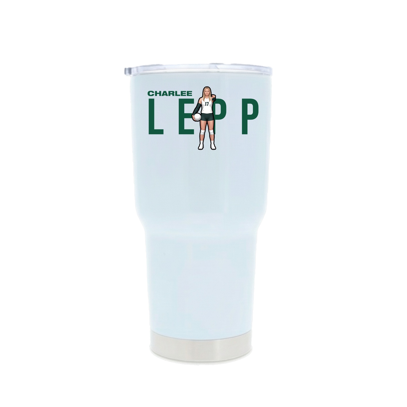 30oz Stainless Steel Tumbler — Player Name in White