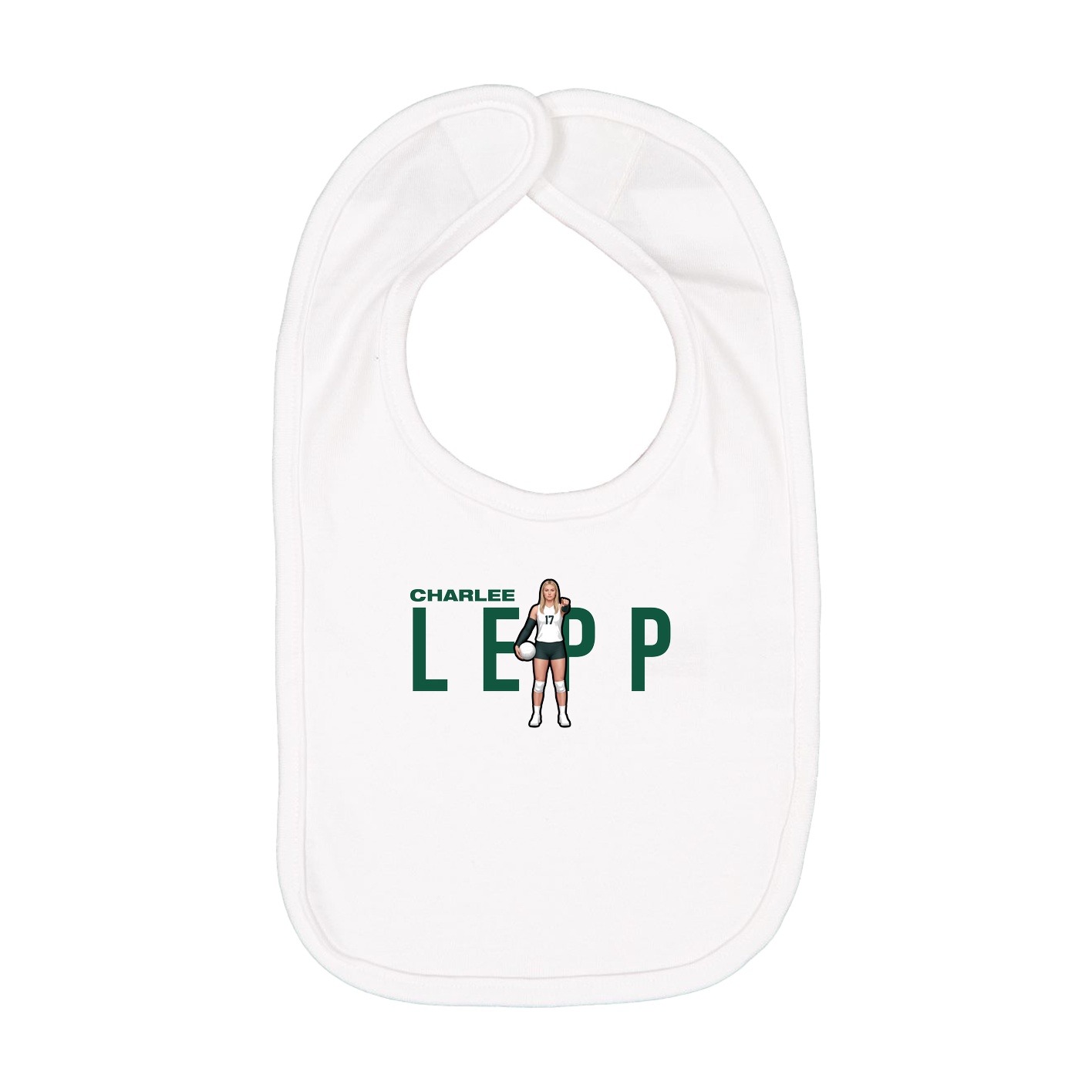 Infant Bib — Player Name in White