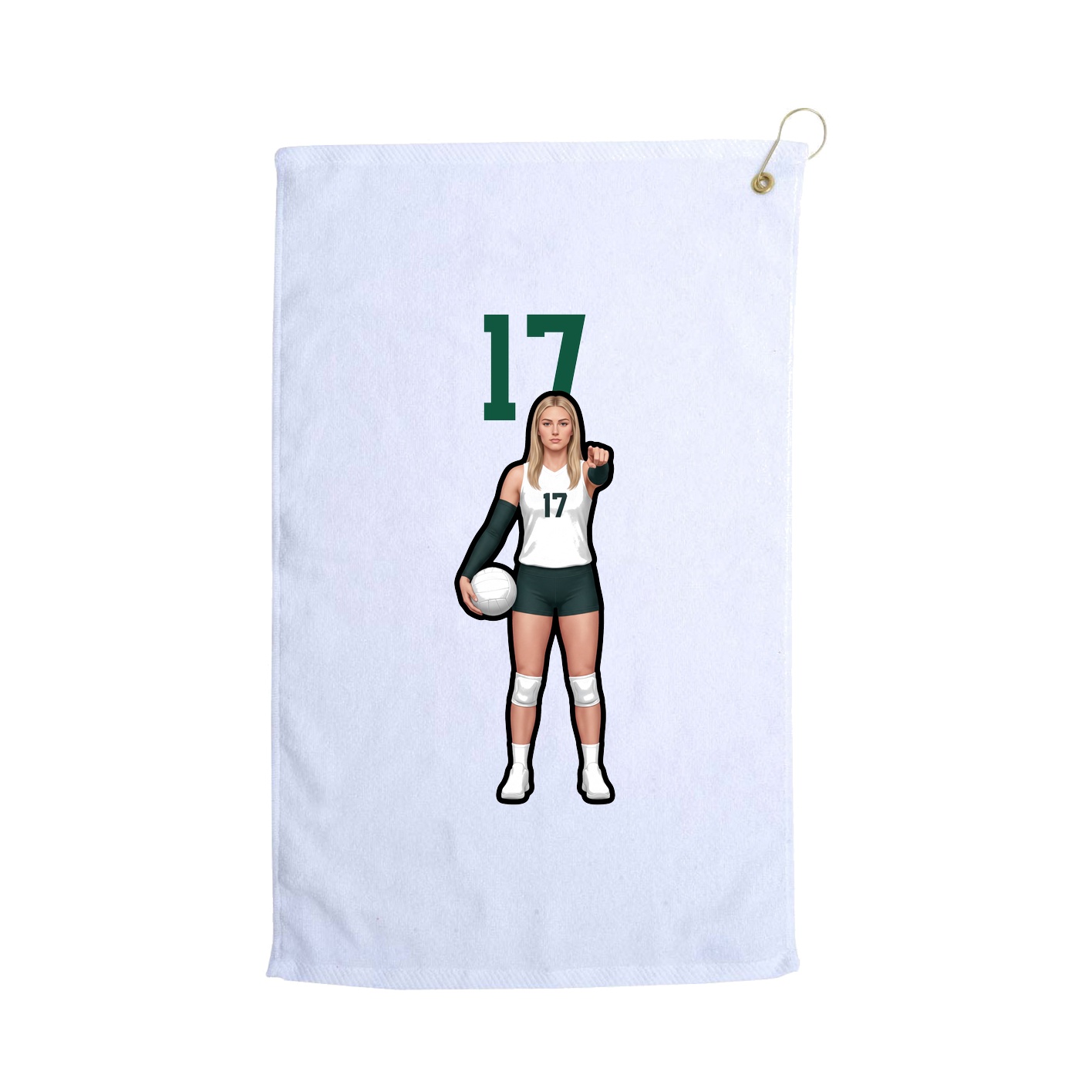 Golf Towel — Number Top in White