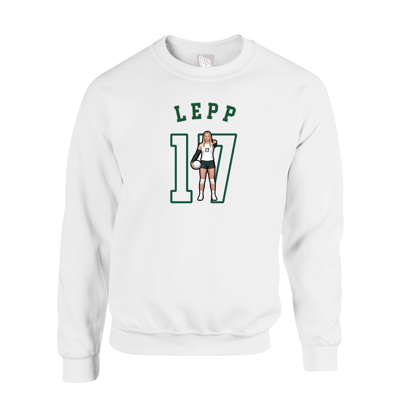 Fleece Crew — Shirsey Arch in White
