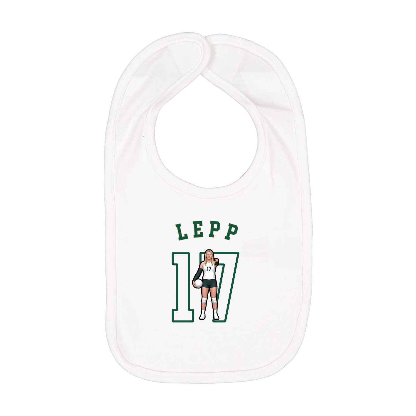 Infant Bib — Shirsey Arch in White