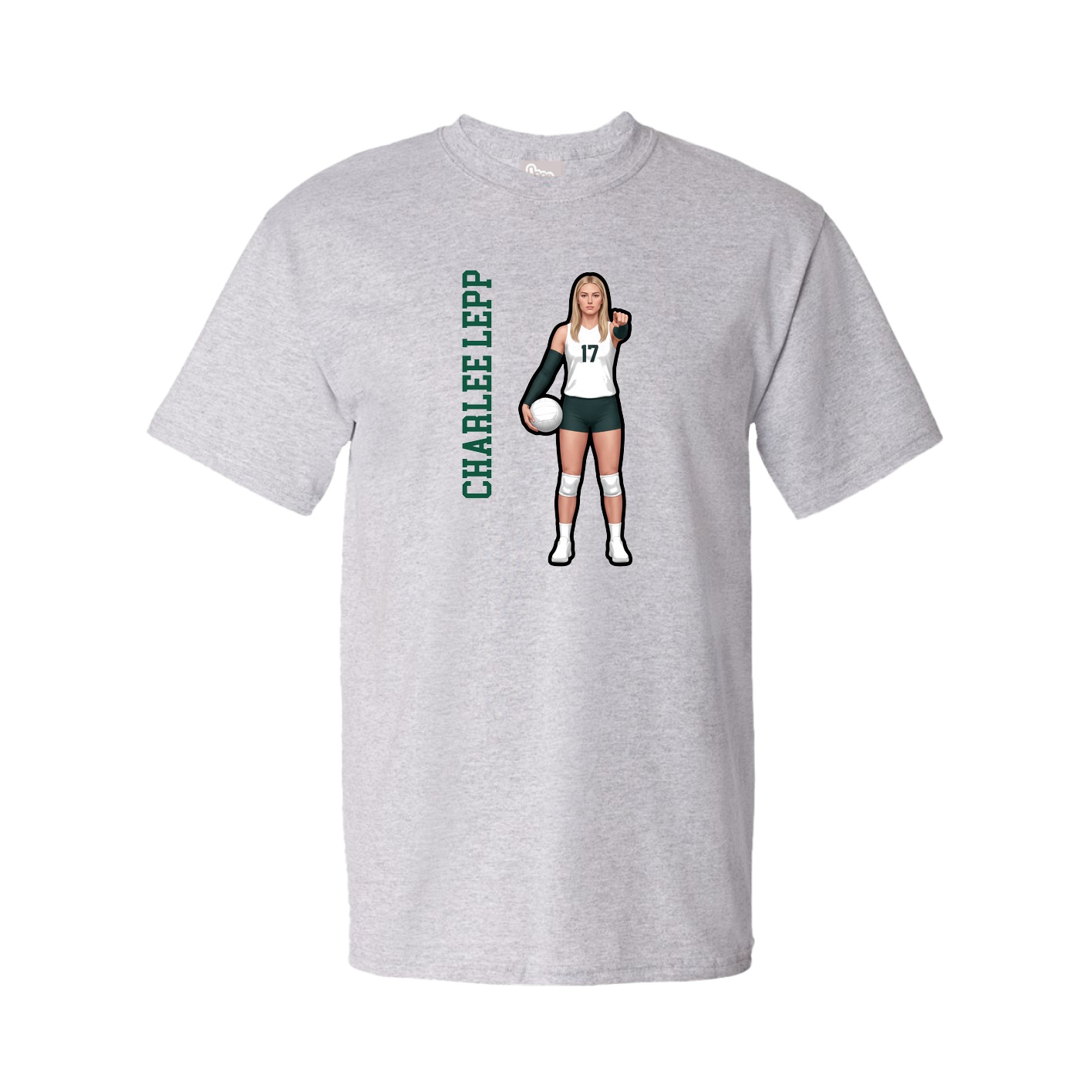 Tee — Name Vertical in Grey