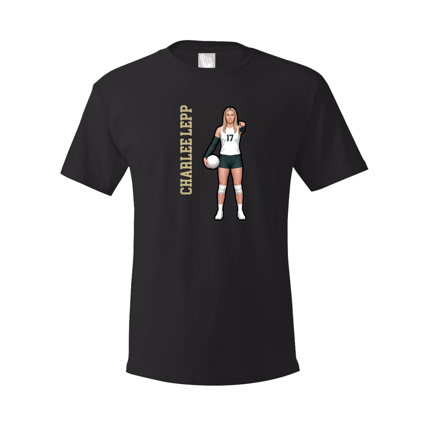 Youth Tee — Name Vertical in Black