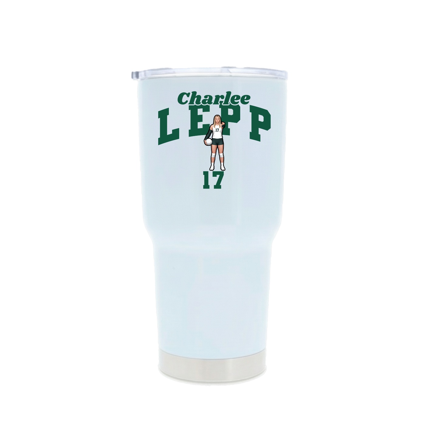 30oz Stainless Steel Tumbler — Signature Arch in White