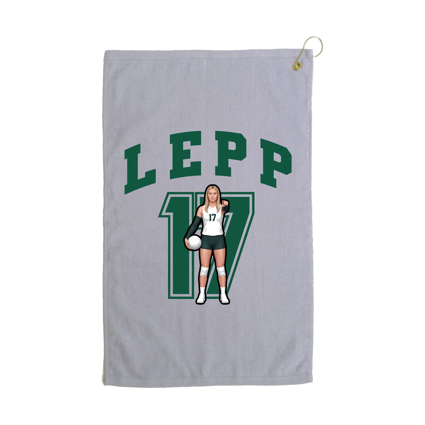 Golf Towel — Number in Grey