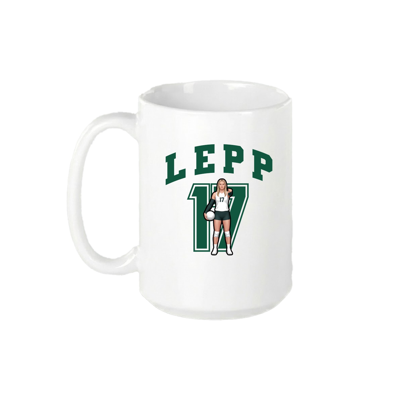 15oz Coffee Mug — Number in White