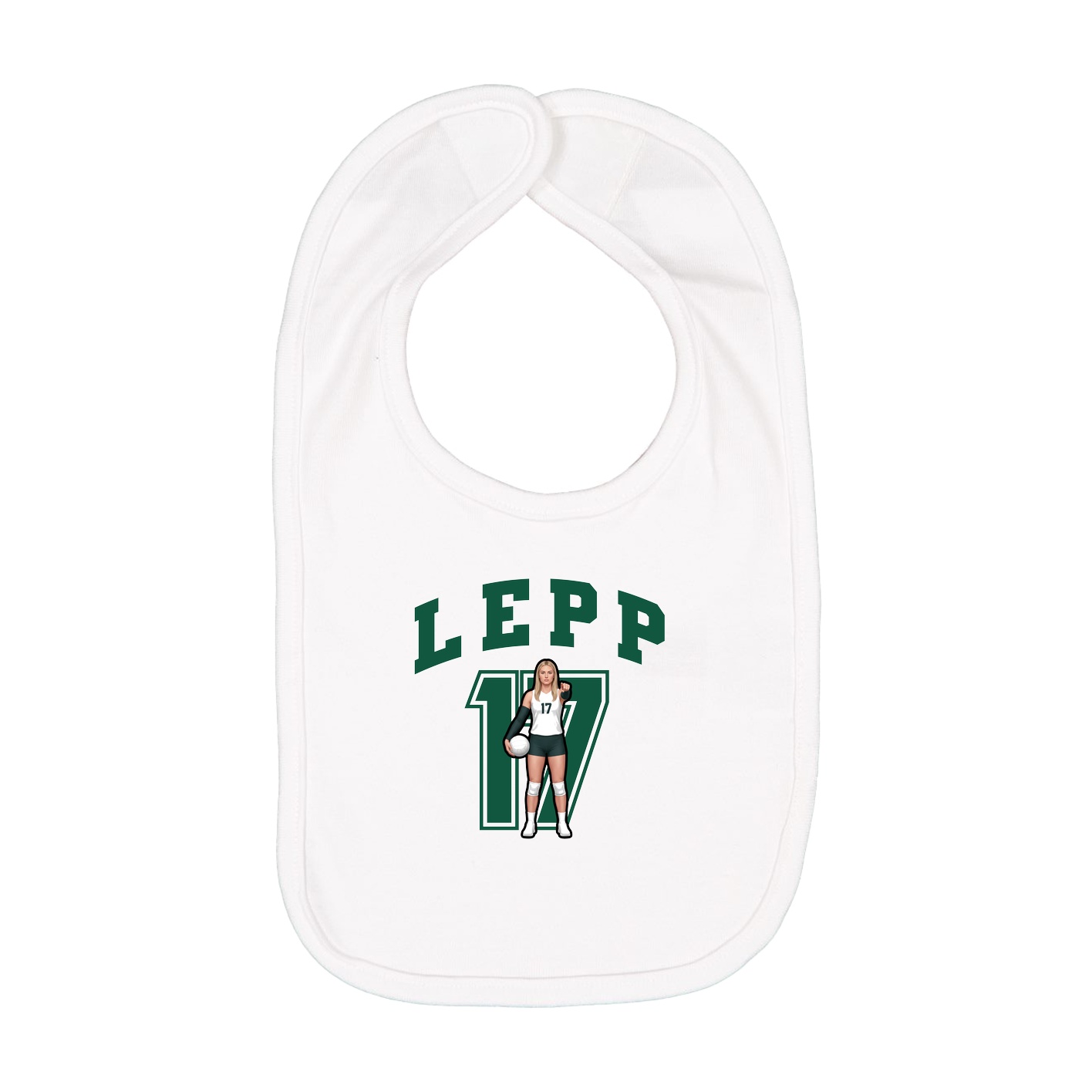 Infant Bib — Number in White