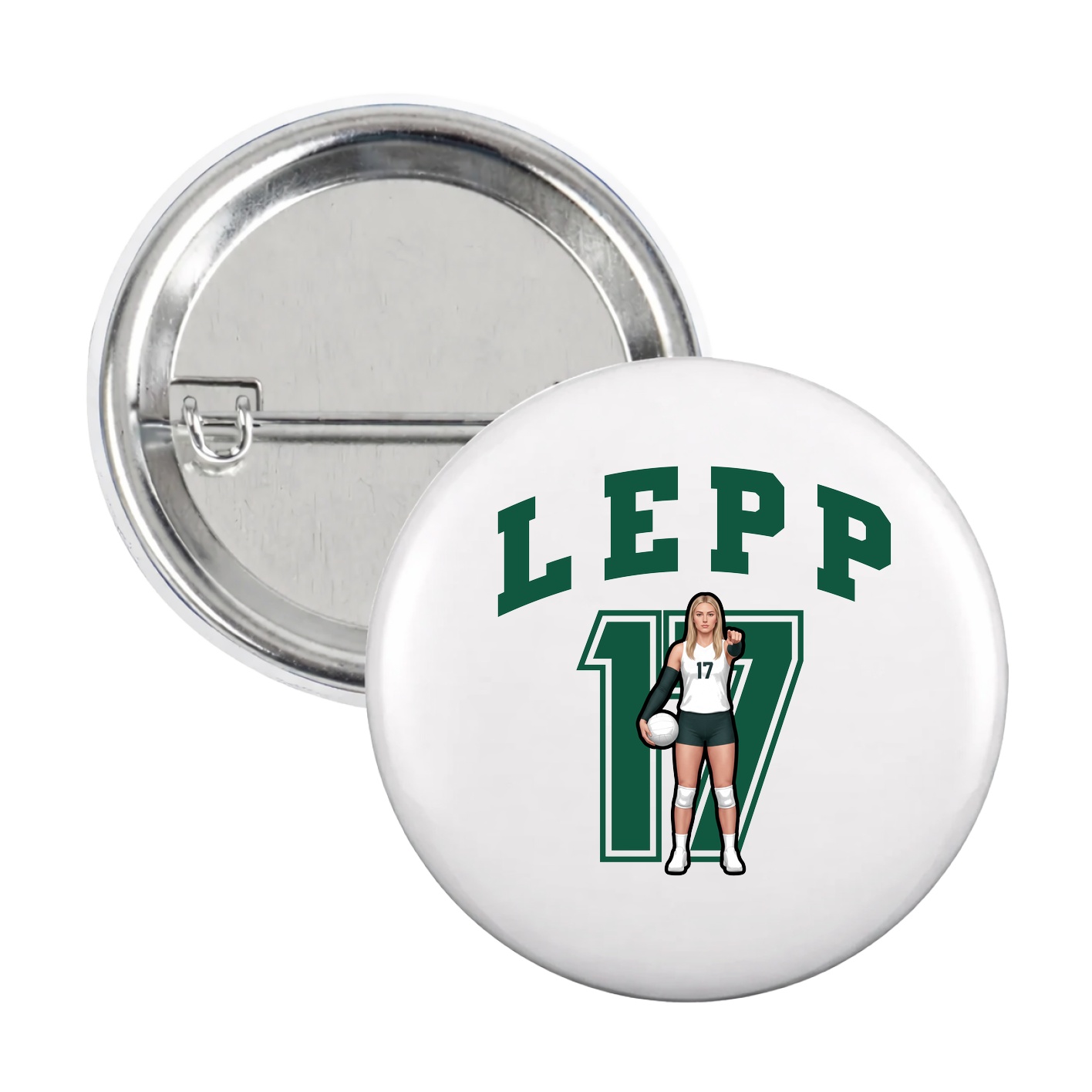 Game Day Button — Number in White