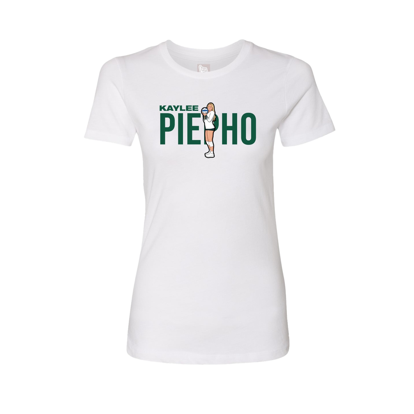 Fitted Women's Tee — Player Name in White