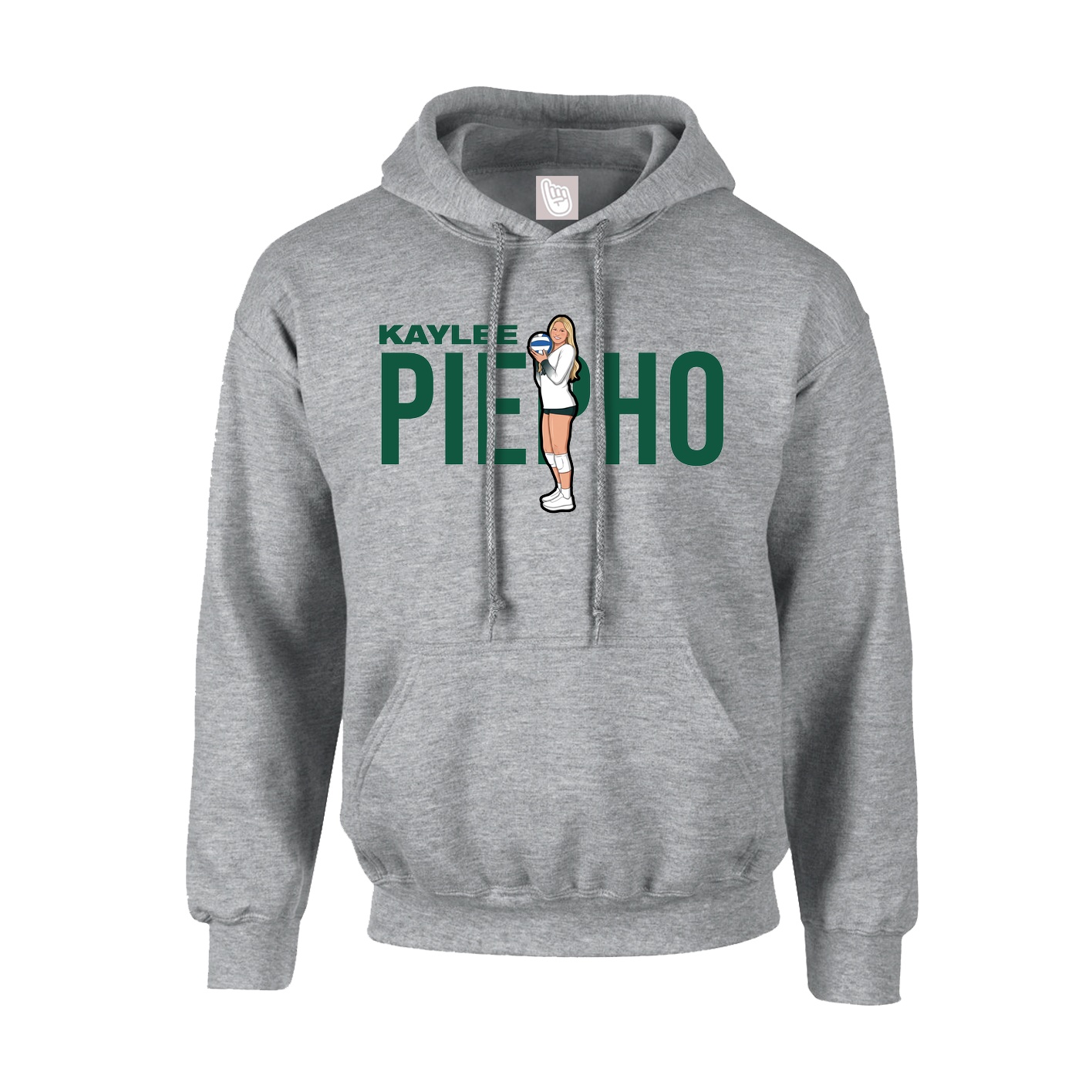 Youth Hoodie — Player Name in Grey