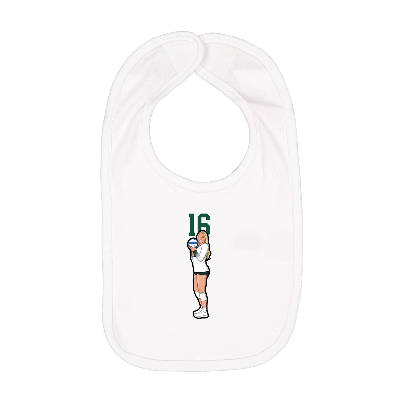 Infant Bib — Number Top in White