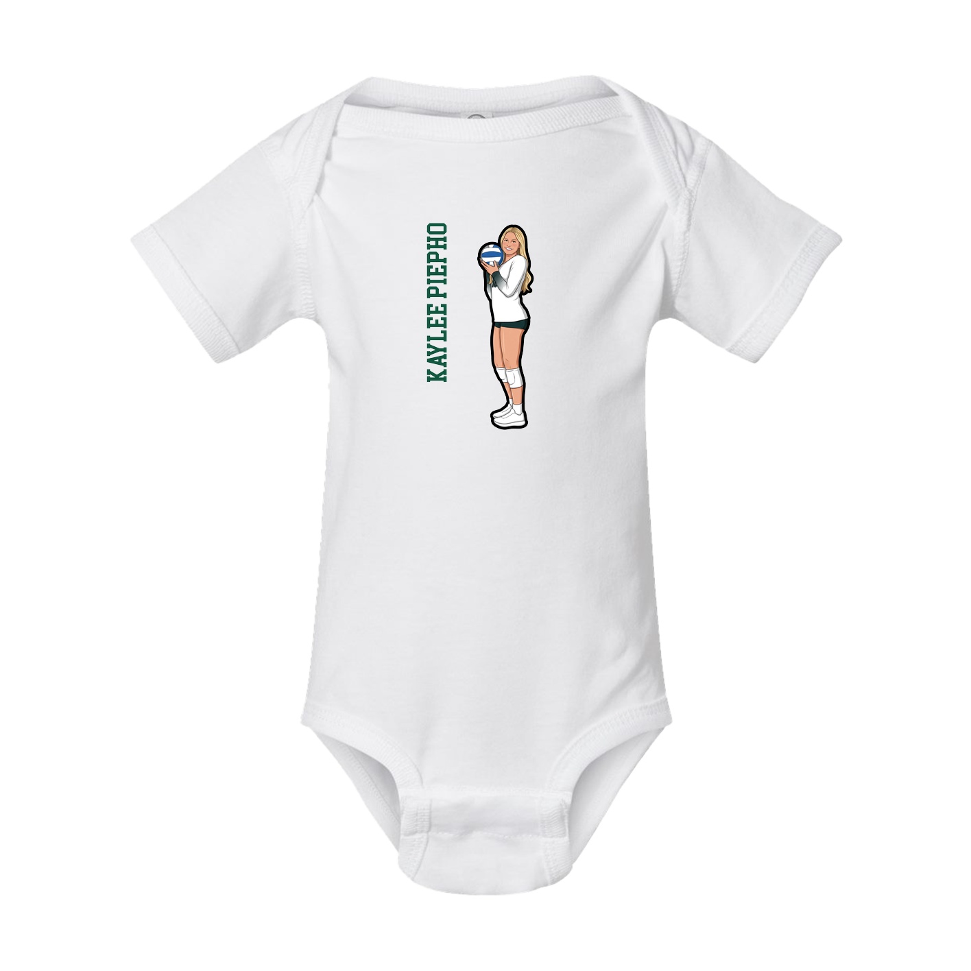 Baby Onesie — Name Vertical in White