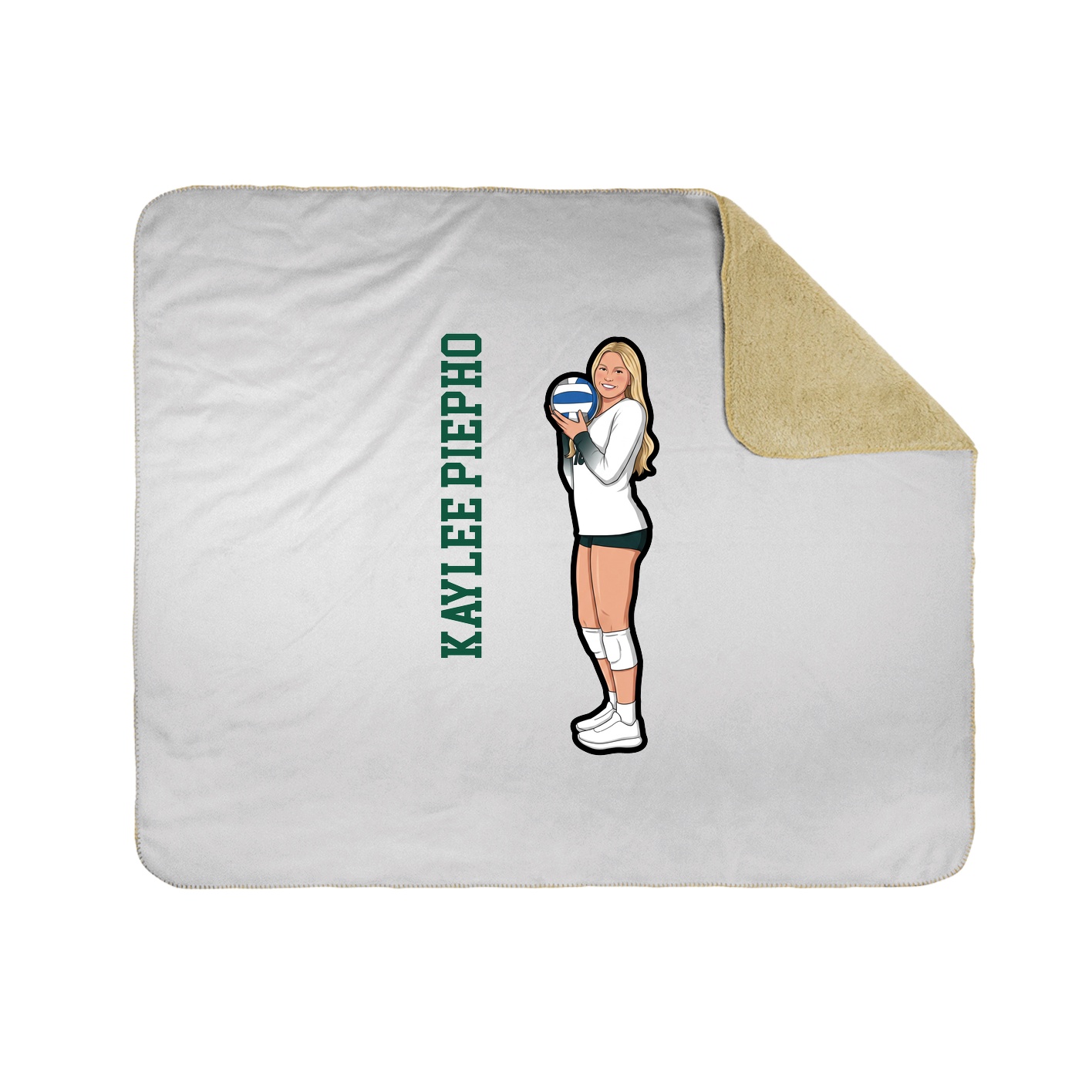 Throw Blanket — Name Vertical in White