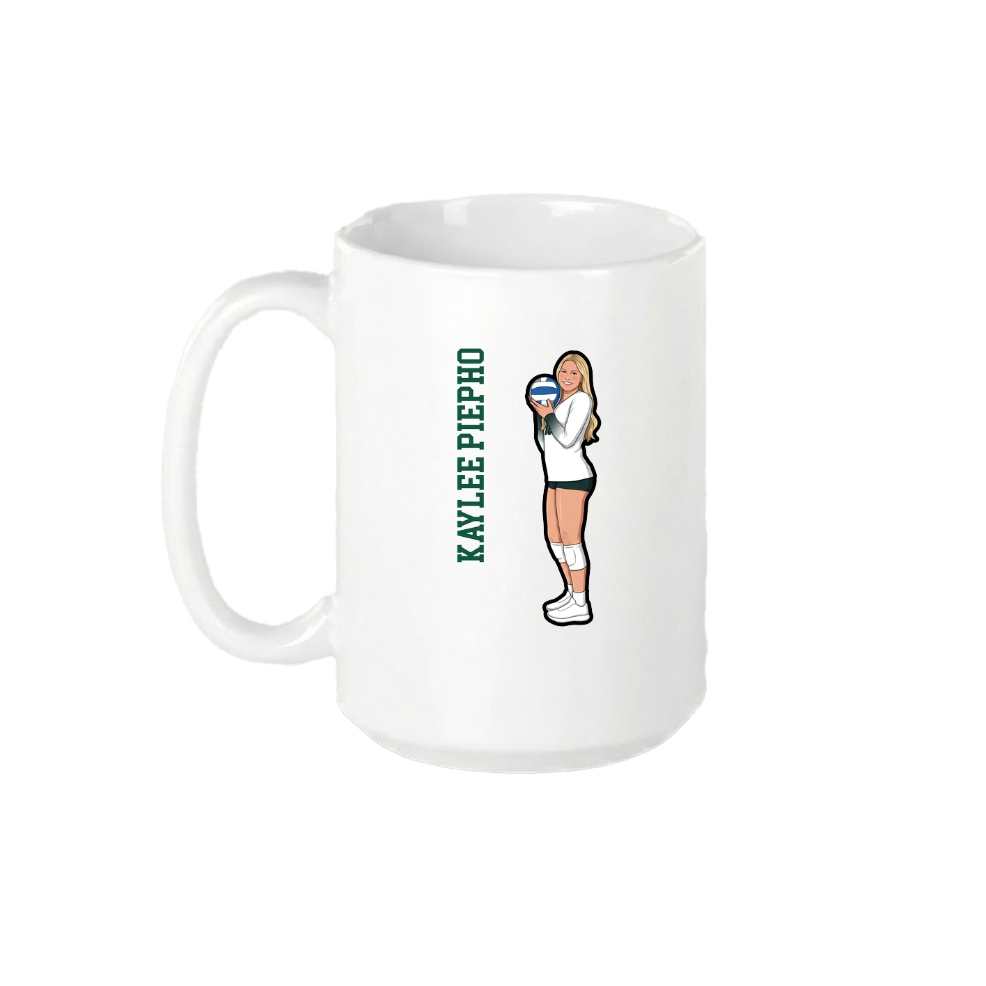 15oz Coffee Mug — Name Vertical in White