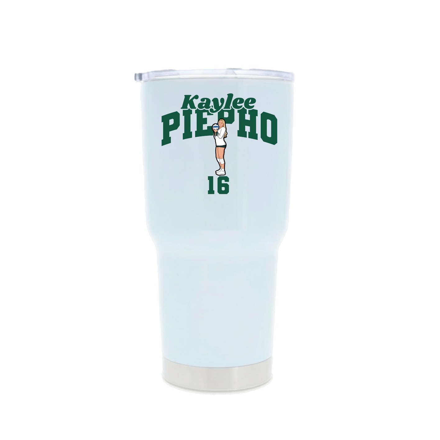 30oz Stainless Steel Tumbler — Signature Arch in White