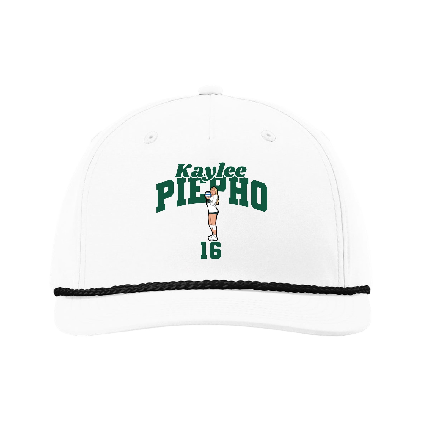 Five-Panel Classic Rope Cap — Signature Arch in White