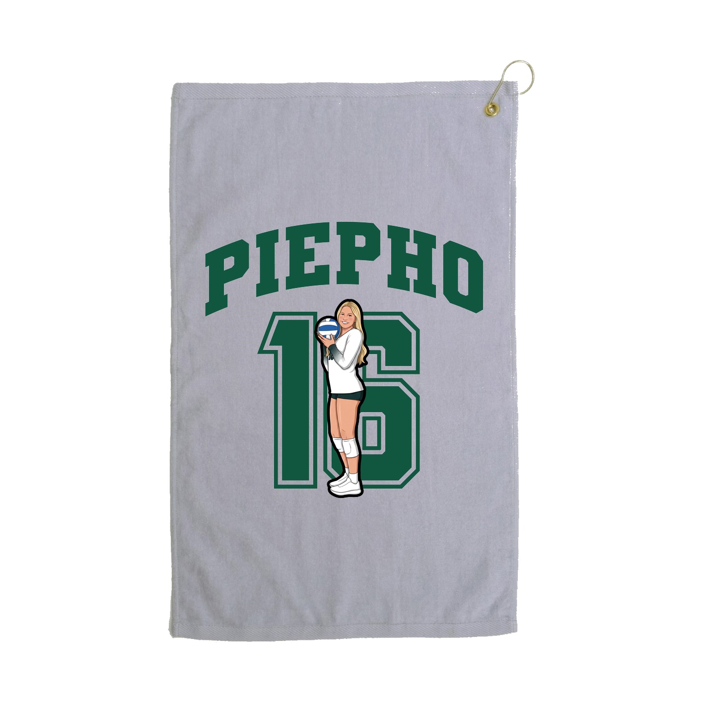 Golf Towel — Number in Grey