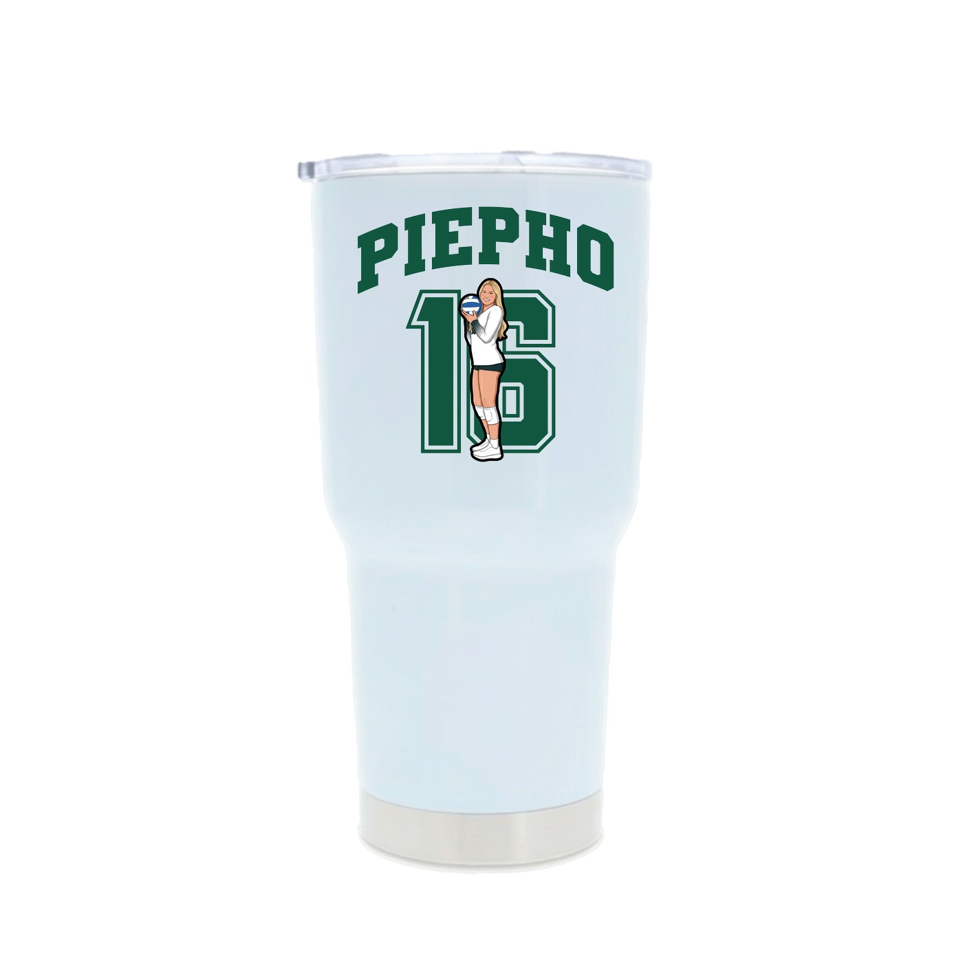 30oz Stainless Steel Tumbler — Number in White