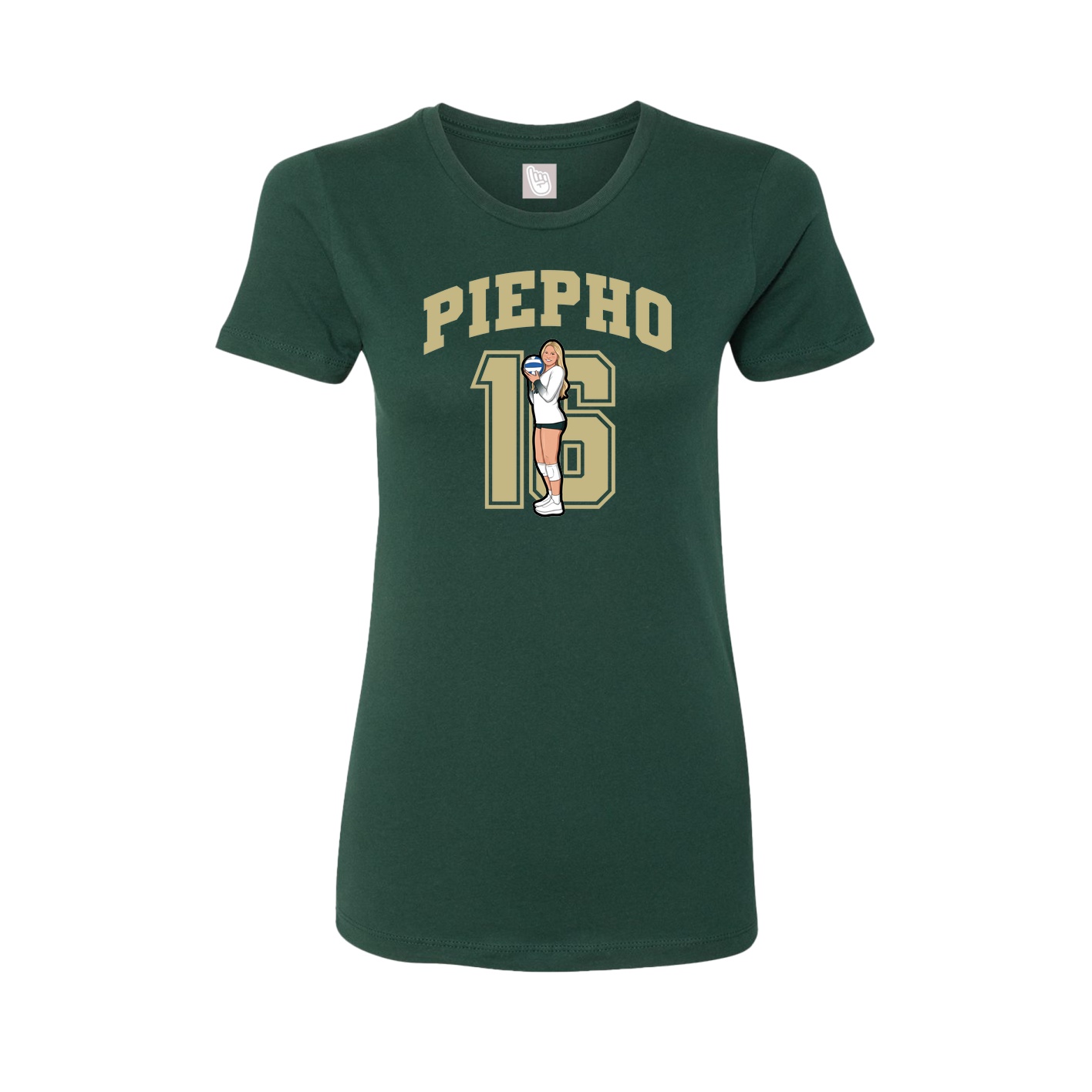 Fitted Women's Tee — Number in Green