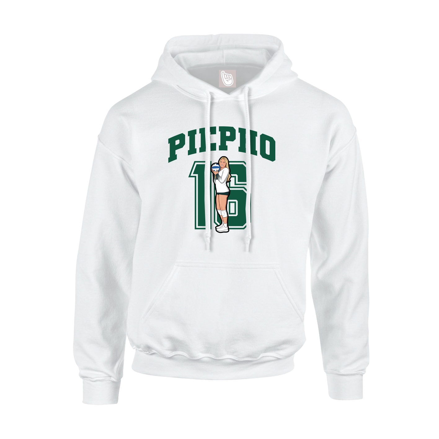 Youth Hoodie — Number in White