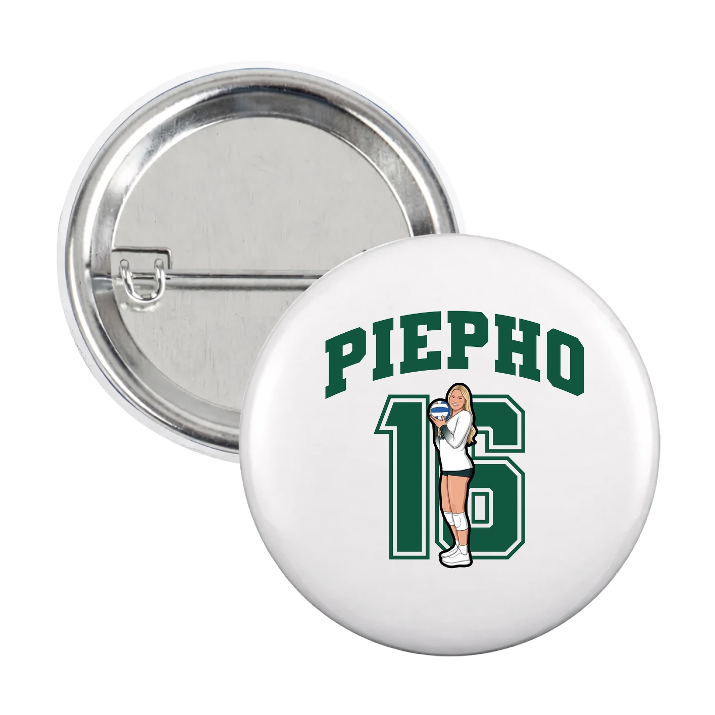 Game Day Button — Number in White